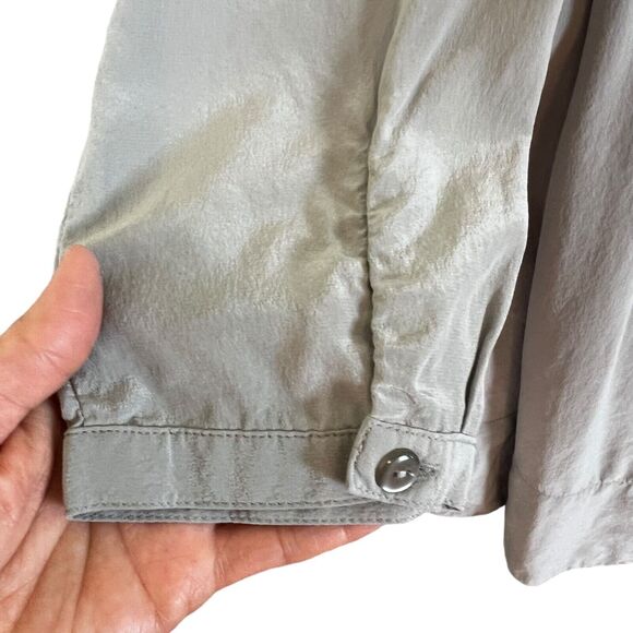 J JILL 100% Silk Tunic Top Dress Button Front Long Sleeve Pockets Round Neck, M - Picture 5 of 14